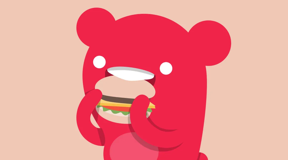 hungrrr brand mascot illustration by mtc.